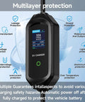 Heavy Duty Type Two Electric Vehicle Charging Cable Six Meters Long with adjustable amperage and safety features displayed.