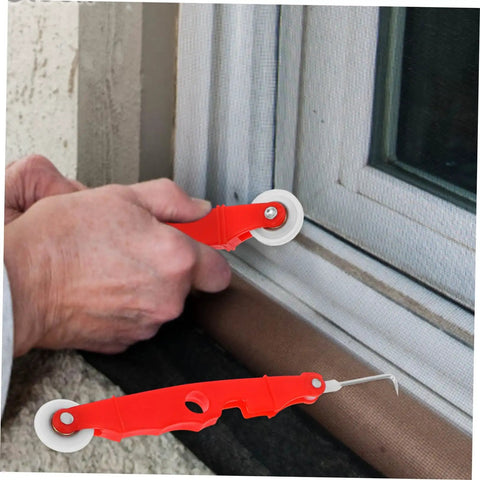 Using Window Screen Repair Tool Kit Spline Roller Set for quick and precise screen fixes, DIY replacement kit in action.