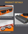Heavy Duty 20 Ton Electric Machinery Mover With Built-In Jack For Simultaneous Lifting And Moving, Industrial Grade remote control dolly cart with alloy steel components.