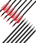 30 Inch Carbon Arrow Set With Removable Tips, 14 Pcs, Spine 500, 100 Grain Broadheads, Hybrid Carbon Shafts For Compound And Recurve Bows