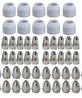 50 Piece P80 Plasma Cutter Consumables Set For Pilot Arc Non Touch Torch Includes Electrodes Nozzles Tip Cups Replacement Parts