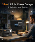 Person using a computer powered by Your All In One Portable Power Station With 960Wh LiFePO4 Battery And 1500W Pure Sine Wave Output.