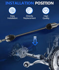Front CV Axle Shaft For Toyota Corolla 1993 To 2002 1.8L Celica ST 1990 To 1993 Manual Geo Prizm 1993 To 1997 Chevy Prizm 1998 To 2002 Replacement Joint Drive Shaft displayed with installation diagram