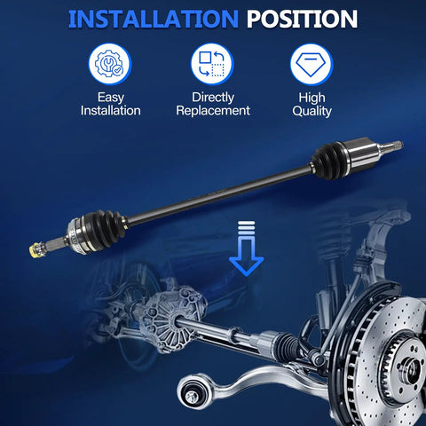 Front CV Axle Shaft For Toyota Corolla 1993 To 2002 1.8L Celica ST 1990 To 1993 Manual Geo Prizm 1993 To 1997 Chevy Prizm 1998 To 2002 Replacement Joint Drive Shaft displayed with installation diagram