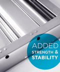 Close-up of High Efficiency Commercial Kitchen Hood Filter Pack Of 2 for Restaurant Exhaust Hoods, 430 Stainless Steel edge