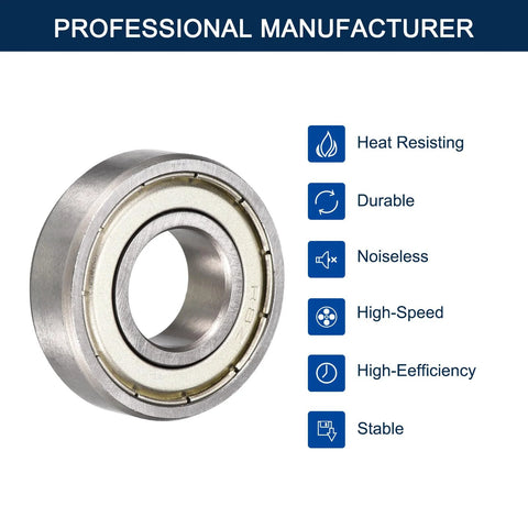 HiPicco R8ZZ deep groove ball bearing, 1/2 in ID x 1-1/8 in OD x 5/16 in width, chrome steel, double shielded, pre-lubricated