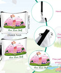 Close-up of 9 Piece Golf Gift Cosmetic Bags Set For Women with golfer design, showing handle, zipper, and detailed printing.