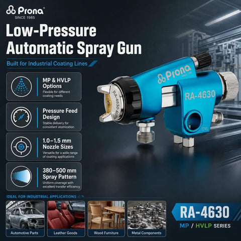 Premium Automatic Pressure Feed Spray Gun Featuring Precision 1.4mm Stainless Steel Nozzle with MP and HVLP options