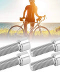 4 Pack M7x20mm Stem Bolts For Bike Handlebar, Alloy Stem Screws with cyclist in background, lightweight and strong