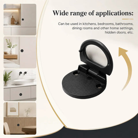 Black Round Recessed Ring Pull Handles 43.5mm Flush Door Pulls For Cabinets And Drawers in various home settings