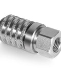 Heavy Duty Test Port Quick Couplings For Diagnostic Equipment One Quarter Inch 18 Female NPTF Threads High Pressure Up To Six Thousand PSI SAE J1502 ISO 15171 1 Compliant, side view