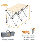 Beefy Folding Work Table Centipede Saw Horse Stand 2 Ft Long By 4 Ft Wide By 2.5 Ft High Steel 1500 Lb Capacity Portable Workbench Kit