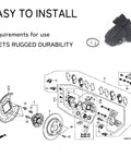 Heavy Duty Electronic Parking Brake Actuator Replacement Fits Acura Tlx 2.4l And Nsx 3.5l detailed assembly diagram with actuator.