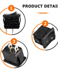Heavy Duty Rocker Switch 15 By 21 Mm On Off 6A 125 And 250V AC 2 Pin 2 Position For Home DIY Electronics, Power Panels, Automotive And Equipment Projects, black poly shell