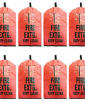 10 Pack Top Shelf Fire Extinguisher Case Covers Fits 10 To 20 Lb Cylinders NFPA OSHA Compliant visible in red and black.