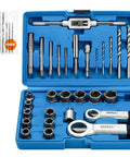 34 Piece Bolt And Screw Extractor Kit With Case For Stripped Fasteners, Includes 13 Bolt Extractors, 5 Plus 5 Drill Bits