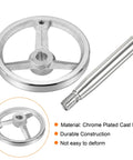 125mm Rotary Handwheel Two Pack Beefy Cast Iron Chrome Plated With Handle for Milling Machines and Lathes, Heavy Duty