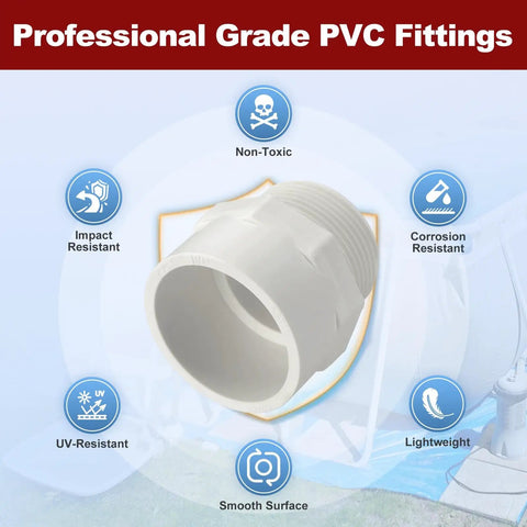 One And A Quarter Inch Schedule 40 PVC Pipe Fitting NPT Male Thread Adapter Slip Coupling for furniture assembly and irrigation