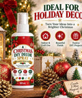 Christmas DIY Decor Spray Paint in 100 mL bottle on a festive holiday table for crafting ornaments and decorations.