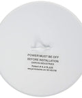 Close-up of 8 Inch Recessed Blank Up Cover Plate Steel White For Ceiling Holes From Unused Can Lights Durable Steel Construction