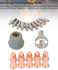 Get Ready For Heavy Duty Cuts With This 22PC Plasma Cutting Consumables Kit. Includes brass and copper electrodes and tips.