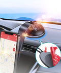 95 mm Adhesive Disk For Suction Cup Mounts installed on car dashboard, shown with heat resistance feature for dash cameras and GPS.