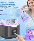 Dope Ultrasonic Retainer Cleaner Machine With 48kHz Power 4 Modes And Timer 240ML Dental Pod in use, showing cleaning cycles