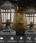 Outdoor Post Light Fixture For Garden And Patio, Tough As Nails Aluminum Lamp With Seeded Glass