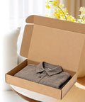 Open kraft brown shipping box with folded shirt inside, Shipping Boxes 17x11x3 Inches, 20 Pack Corrugated Cardboard Mailing Boxes