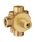 Three Way Diverter Rough In Valve With Inlet And Three Outlets ADA Compliant One Half Inch NPT CalGreen Ready StarLight Chrome Finish