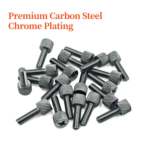 20-Piece Rack Screws Hand-Twist Knurled Thumb Screws For Rack Mount Hardware Tool-Free Installation Chrome Plated Carbon Steel 10-32 By 5/8 Inch No-Screwdriver Needed Easy Quick Secure Mounting On Popular Rails