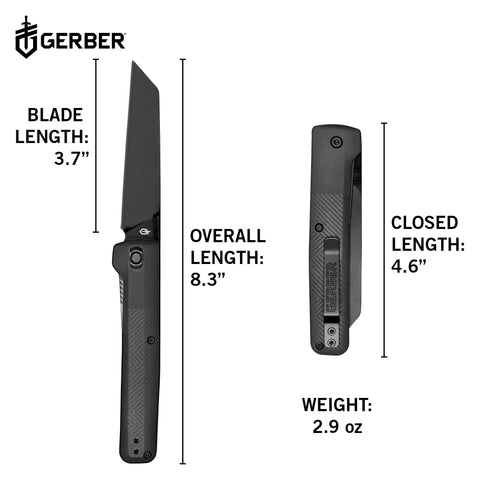 Pledge Pocket Knife With Pocket Clip 3.7 Inch Full Panel Plain Edge Folding Knife With Stainless Steel Blade Textured Grip