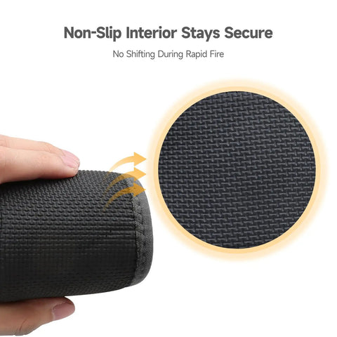 Close-up of the Gel Filled Slip On Recoil Pad For Shotguns And Rifles, showing non-slip texture and secure grip detail.