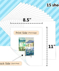 Dark T Shirt Iron On Transfer Paper Pack 15 Sheets 8.5 By 11 Inch Printable For Inkjet And Laser Printers layout display
