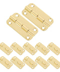 Antique Iron Cabinet Hinges Set 12 Piece Small Hinges For Wooden Boxes And Cabinets, 1.5 Inch Rounded Corner Four Hole Vertical Hinges