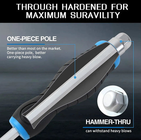 Close-up of 12 Piece Magnetic Screwdriver Set With Heavy Duty Go-Thru Steel Blades showcasing one-piece pole design.