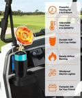 Portable Golf Cart Heater With Cup Holder And Gas Regulator, 6200 BTU Propane Heater With Windproof USB Igniter in cart
