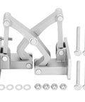 Heavy Duty Stainless Steel Secret Door Hinge For Concealed Cabinets And Wardrobes With 180 Degree Seamless Movement Built To Last Quiet Operation Durable Precision Cast Hinge For Doors Folding Tables And DIY Projects Modern Look shown with screws and washers