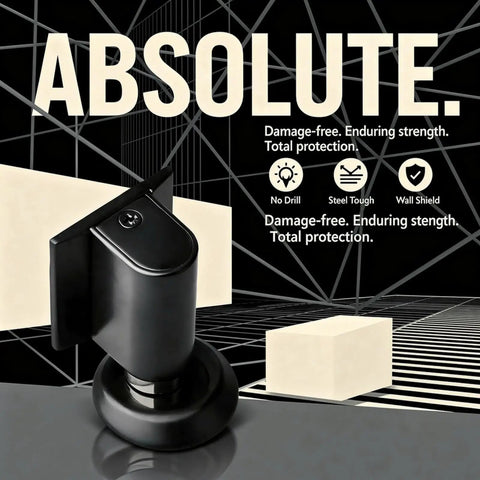 Heavy Duty No Drill Door Stopper Set With Invisible Metal Adhesion, Strong Magnetic Hold, Easy Peels And Sticks To Wall Or Floor.