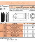 304 Stainless Steel Spring Ball Plunger Set Screw Hex Socket Grub Point Fastener Bolt M3 To M24 Range Zero Slop Lockjaw Design dead tight specs table