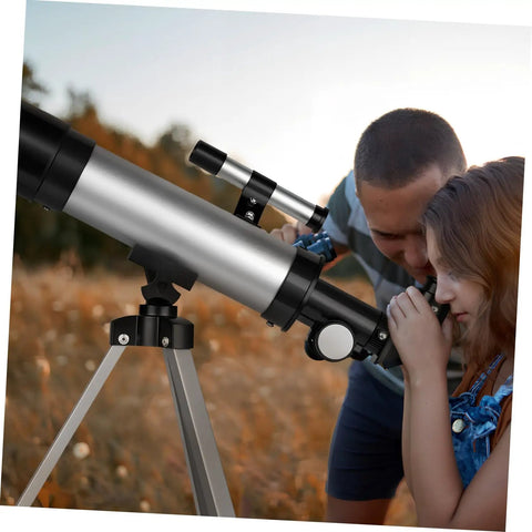 Two adults using Starter Refractor Telescope With Adjustable Tripod For Adults No Fuss Lightweight Compact Astronomy Scope