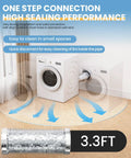 Magnetic Dryer Vent Connector Kit with Quick Connect Design and Airtight Seal 4 Inch Flexible Duct Hose in use with washing machine