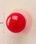 Eight Pack Self Adhesive Red Round Cabinet Knobs Peel And Stick Handles No Drill Needed 3cm diameter on textured surface