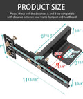 Product size diagram for Built Tough Adjustable Headboard Brackets For Metal Bed Frame With Heavy Duty Footboard Extension Bolts No Sweat Install Matte Black Mounting Kit Fits Twin Full Queen King Size 2 Pack.