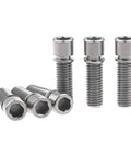 Titanium M8x25mm bolts with washers for BMX stem, hex socket head, pack of 6