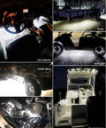 12V White LED Light Strip Kit illuminating car interiors, trucks, golf carts, motorcycle, underglow, and boat interiors