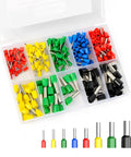 All In One Wire Ferrules And Terminals Kit With Insulated Sleeves, 260 Pcs, For AWG 22 To 8, tin-plated brass, color-coded case
