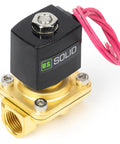 Half Inch Brass Solenoid Valve 12V DC Normally Closed Electric Valve With Viton Seal And Lead Wire Heavy Duty Brass Body