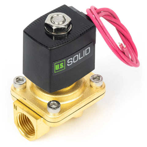Half Inch Brass Solenoid Valve 12V DC Normally Closed Electric Valve With Viton Seal And Lead Wire Heavy Duty Brass Body