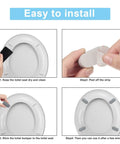 12 Pack Universal Toilet Seat Bumpers Kit With Super Sticky Adhesive Rubber Spacers installation steps diagram